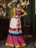 Multicolor Maslin Cotton Readymade Navratri Lehenga Choli